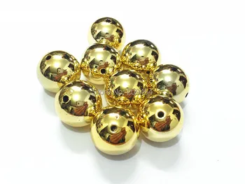 

Wholesale ! 20MM 100pcs/lot Gold Acrylic UV Plated Beads For Kids Necklace Making Free Shipment !