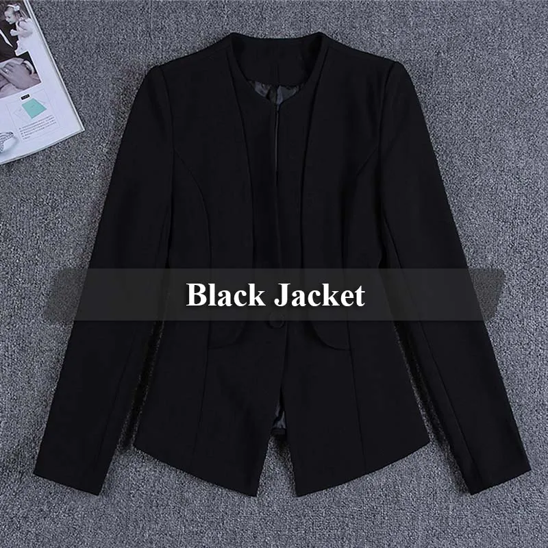 Lenshin Специальное предложение Блейзер Куртка Офисная Леди пальто бизнес официальная одежда - Цвет: Black jacket