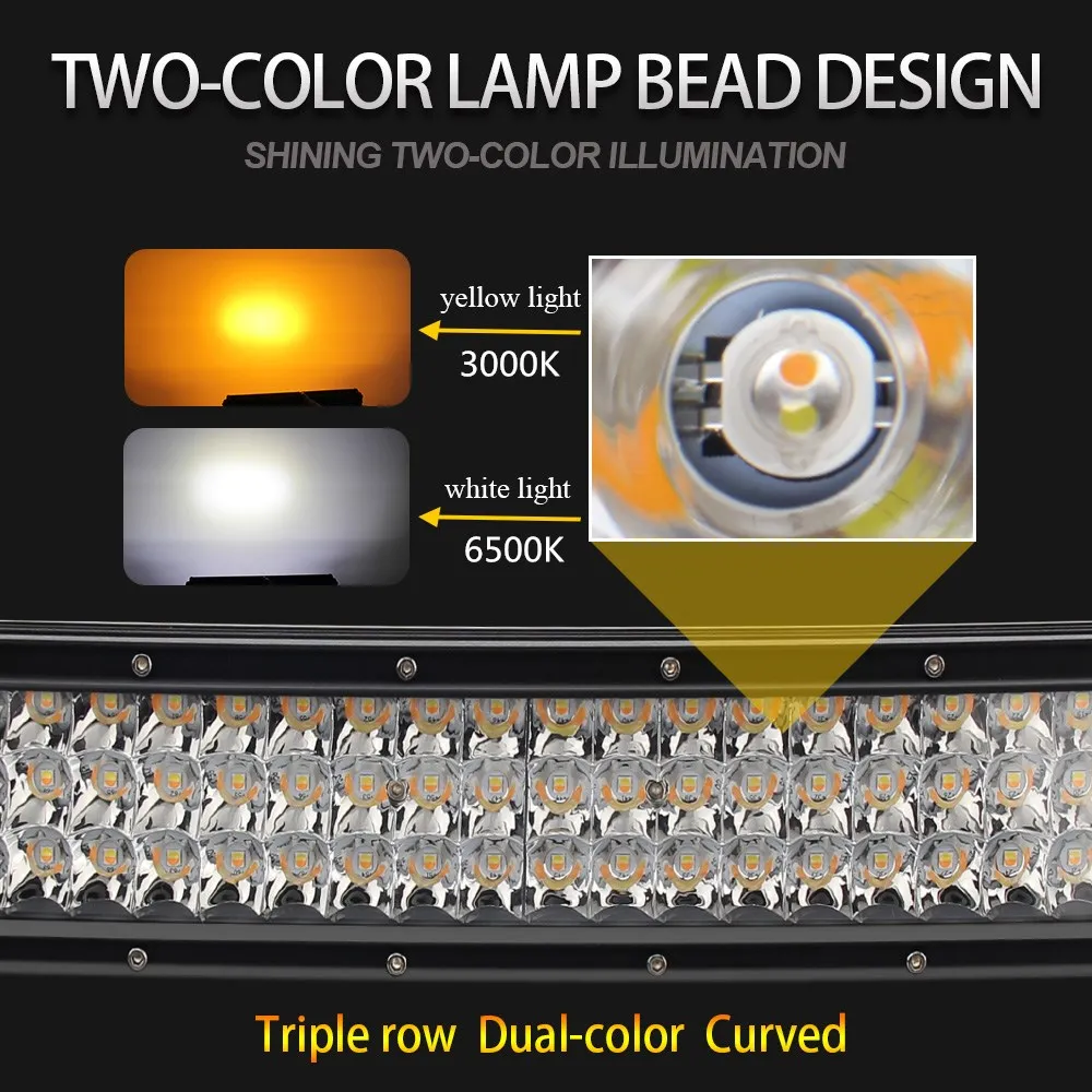CO светильник 12D СВЕТОДИОДНЫЙ изогнутый 405 Вт Светодиодный светильник Бар 3" светодиодный светильник бар стробоскоп рабочий светильник комбинированный светодиодный автомобильный светильник для ATV Jeep Truck Offroad