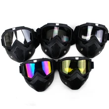 VOSS Motorcycle Goggles With Mask Helmet Accessories Glasses Transparent Universal For Helmet Racing Mask Detachable Face Shield