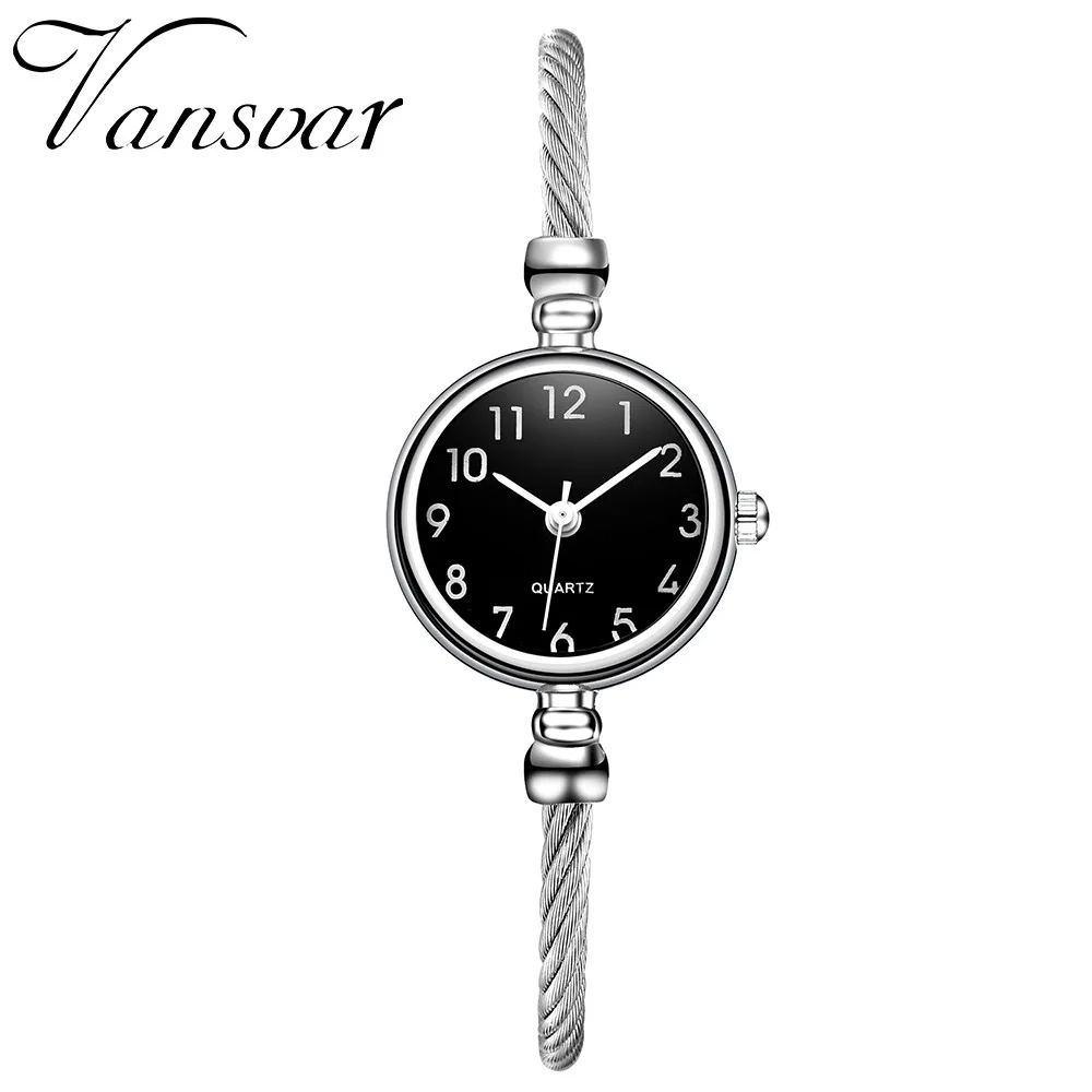 Женские часы-браслет из нержавеющей стали от бренда vansvar, элегантные кварцевые повседневные наручные часы с циферблатом, часы в подарок, reloj mujer, платье, A40