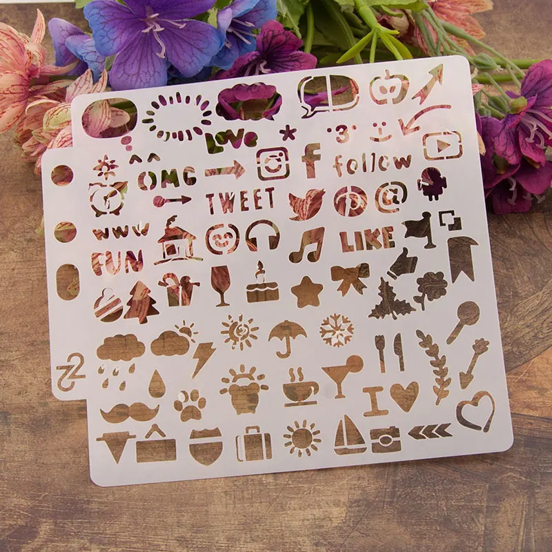 

Symbol Scapbook Stencil Cake Decorating Tool 2018new scrapbooking DIY Decorating Stencil Fondant Pattern Printing Spray Template