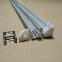 Высокое качество Горячая Распродажа 33 шт./лот(66 м), 2 м длинный светодиодный алюминиевый экструзионный профиль с крышкой для Угловой светодиодный бар