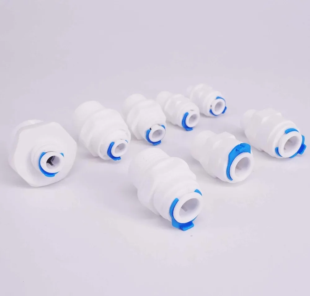 Fit For 1/4" 3/8" OD Tube Qick Fit To BSP Male Connector Fitting Aquarium Reverse Osmosis RO Water Dispenser pipe fitting water pipe fitting hose pipe fitting aquarium water dispenser
