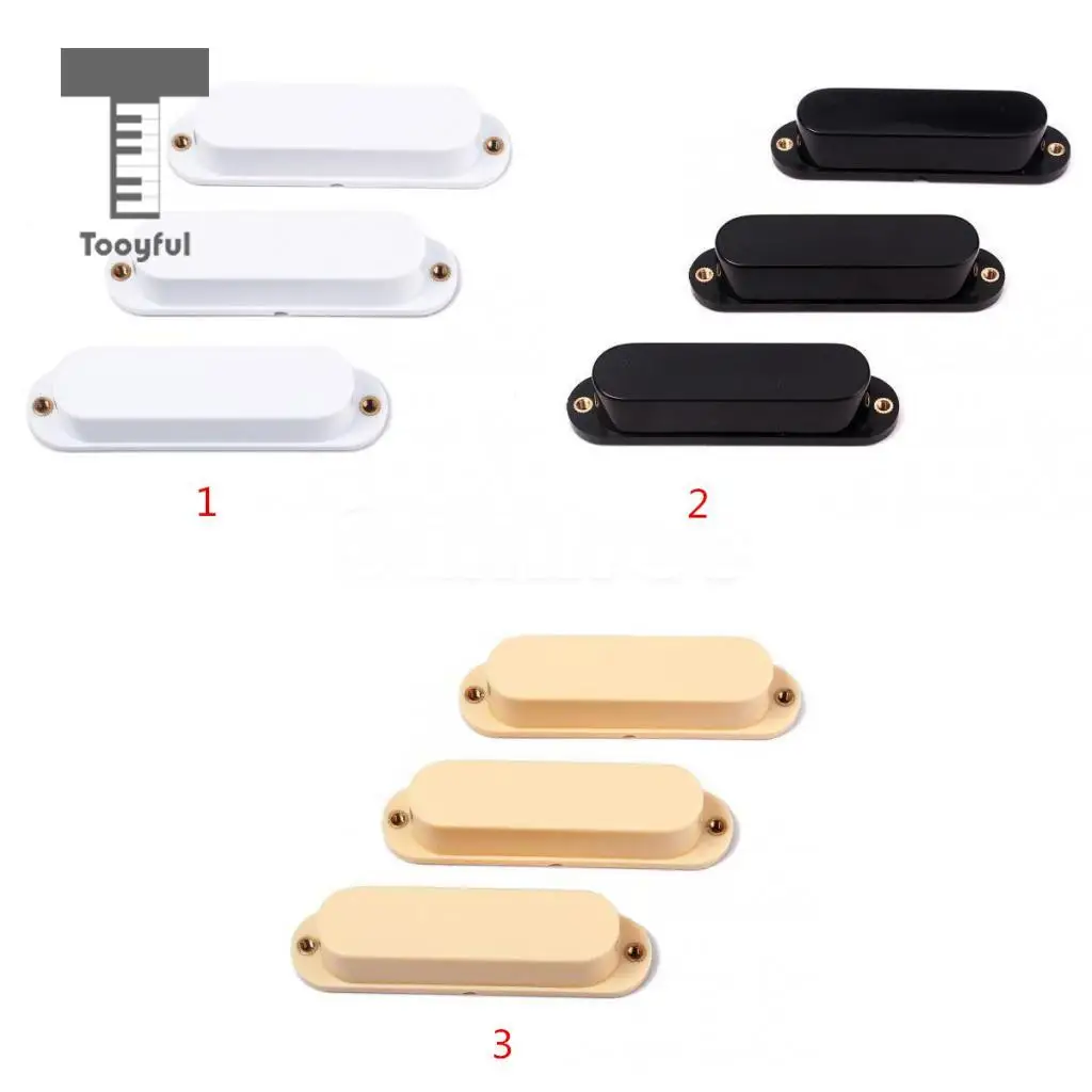 KAISH 3 X 52mm Pickup Cover For Stratocaster/Strat Guitar - Black