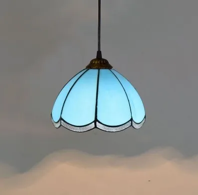 Цветная средиземноморская стильная лампа в марокканском стиле, витражный абажур, мозаичный светодиодный подвесной светильник для столовой, бар, светильник ing - Цвет абажура: see pic