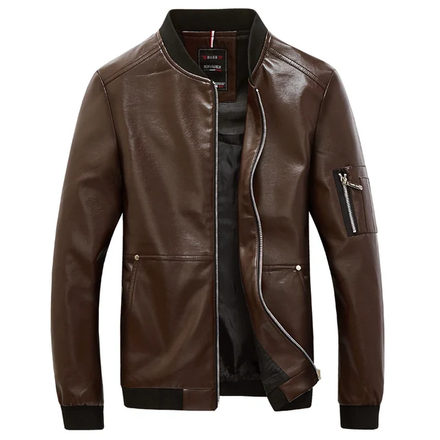 New 2018 Fashion PU Leather Motorcycle Jacket Men Korean Style Baseball ...