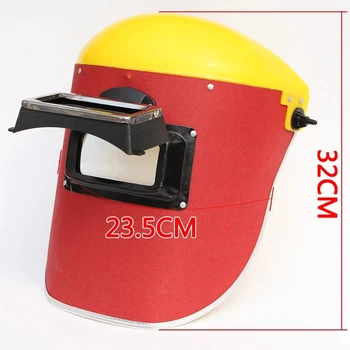 

Welding headgear TIG welding mask flip welding mask red steel paper high temperature mask labor insurance