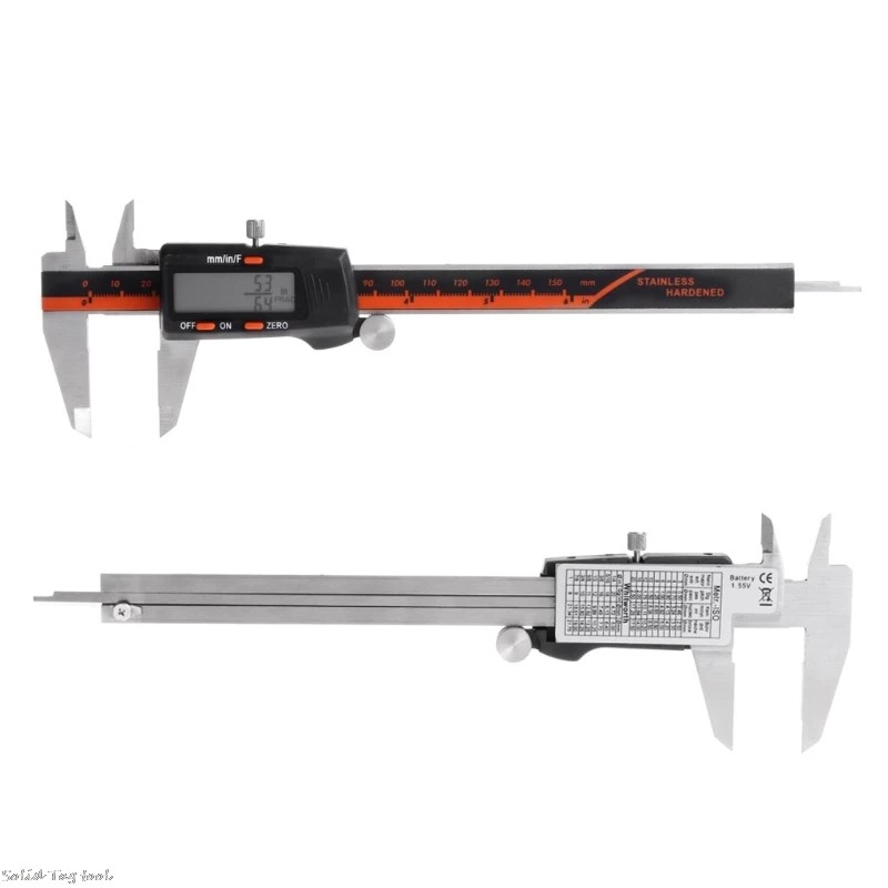 

Electronic Digital Caliper Inch/Metric/Fractions 0-6 Inch/150 mm Stainless Steel LS'D Tool