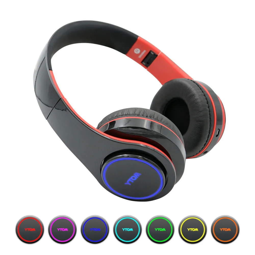

Light Change Wireless Headset Bluetooth Headset Wireless Headset Earphone With Microphone For Computer Internet Cafe earphones