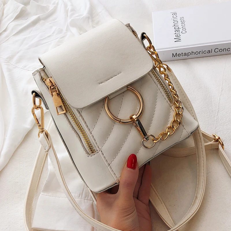 

Advanced sense shoulder bag 2019 new wave Korean fashion shoulder bag chic chain mini backpack