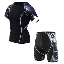 MMA combat compressions, колготки, шорты, футболка, комплект, спортивная одежда, бренд, для бега, мужские шорты, комплект, спортивный костюм для велоспорта, psg, тренировочный 4XL