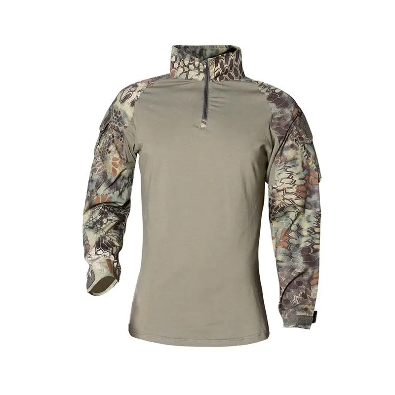 Мужские походные рубашки, уличная походная футболка, Военная тактическая рубашка, Мужская камуфляжная рубашка для стрельбы, охоты размера плюс S-2XL - Цвет: 3