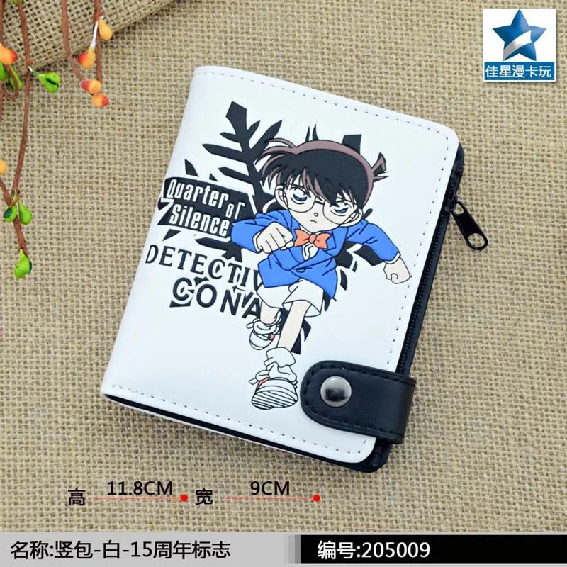 Аниме Natsume Yuujinchou PU белый нулевой кошелек/Foodie Nyanko Sensei портмоне с внутренним карманом на молнии - Цвет: Conan 3
