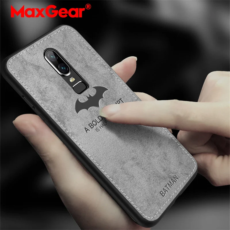 

Luxury Case For OnePlus 5T 5 6 7 6T Deer head Batman Cloth Textile TPU Phone Case For OnePlus 1+5 6 7 Back Cover Coque Cases