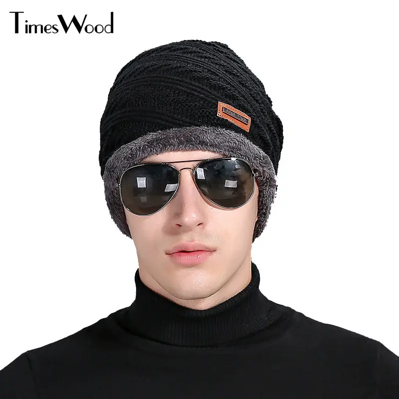 Cool For Men Warm Hats Beanie Hat 2017 Winter Cotton Knitting Hat for