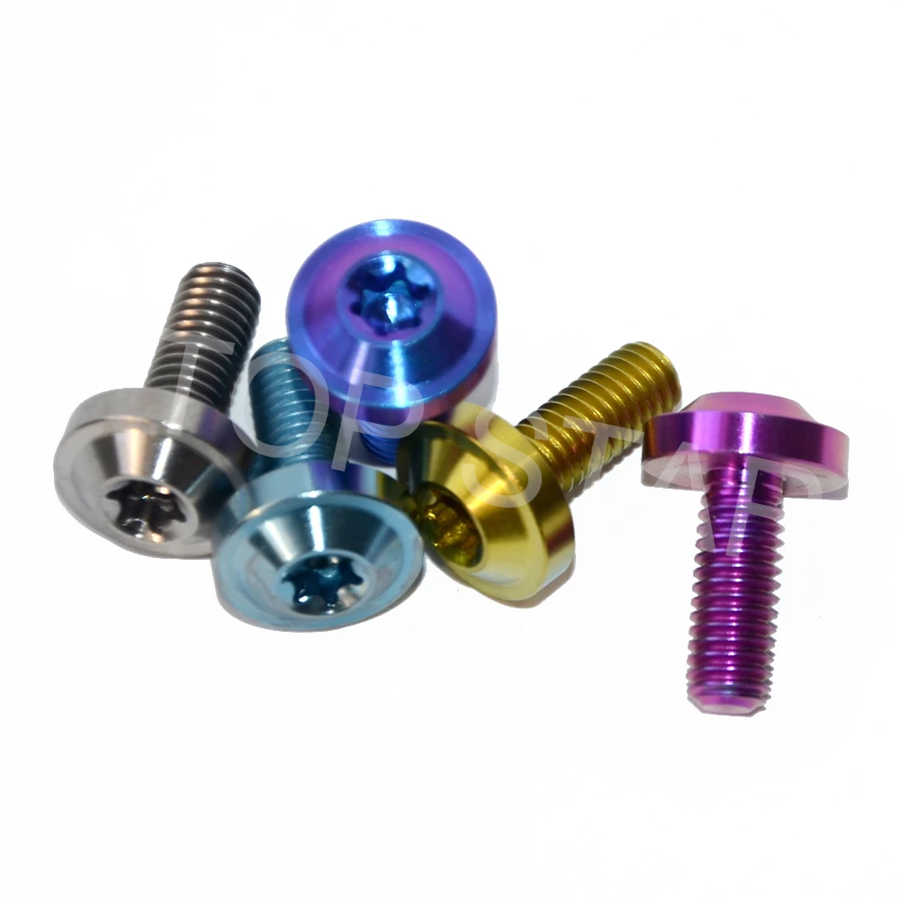 

M6x15mm(multicolor) Grade5 Butterfly Umbrella Torx Head Titanium Bolts Motorcycle Modify Multiple Color Umbrella 4 PCS