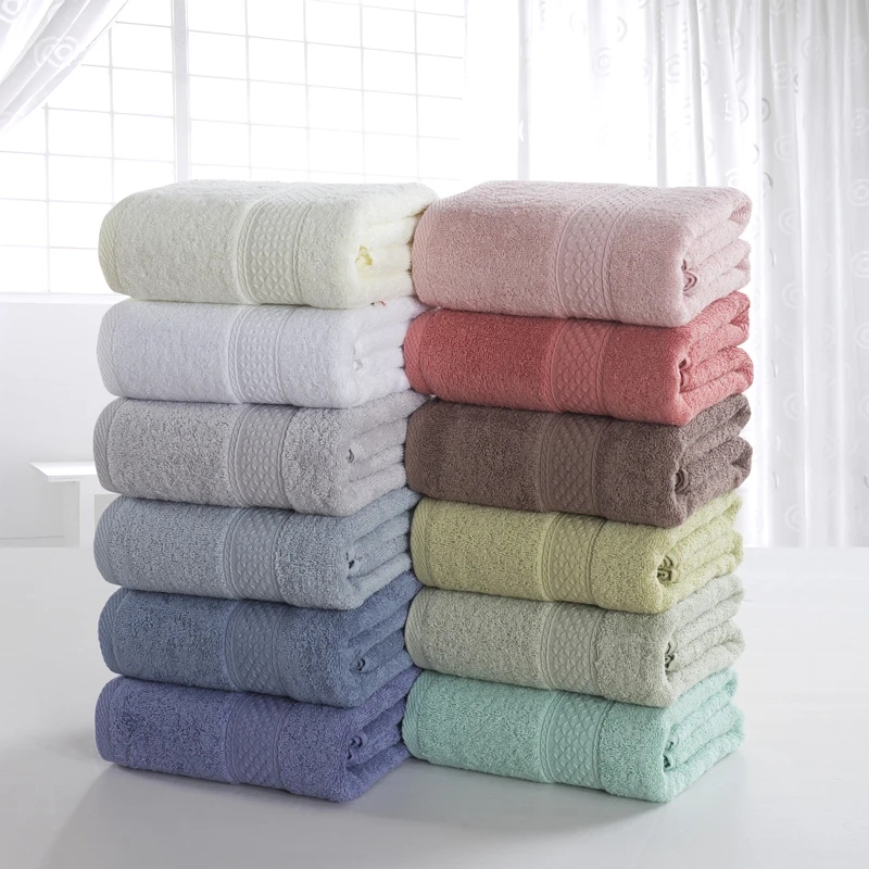 SunnyRain 1 Piece Solid Color Cotton Bath Towel For Adult Terry Towels