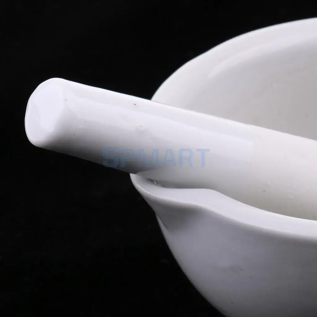 Porcelain Mortar & Pestle Mixing Grinding Bowl Set Herbs Spices Grinder Laboratory Supplies 90mm