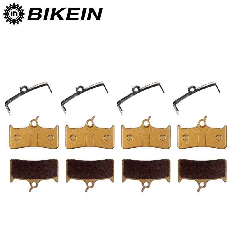 

BIKEIN - 4 Pairs Metallic Mountain Bicycle Disc Brake Pads For Shimano M755 M755-DH M756 Hope Mono Tech M4 MTB Bike Brake Shoes