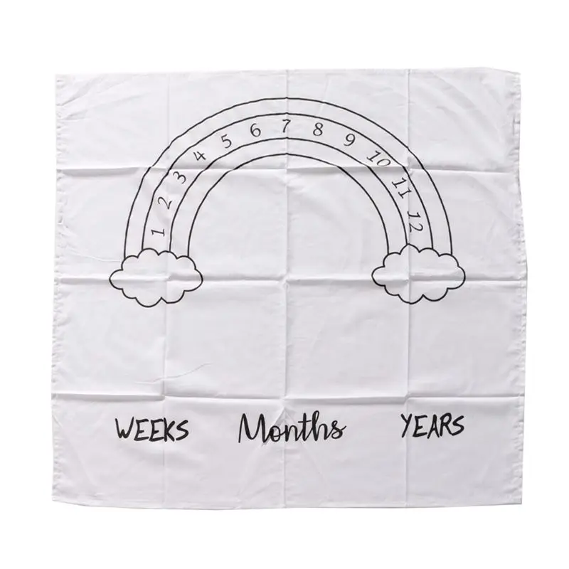 

Newborn Baby Milestone Blanket Photography Props Background Cloth Monthly Growth Shooting Photo Bedding Wrap Swaddle 100x100cm