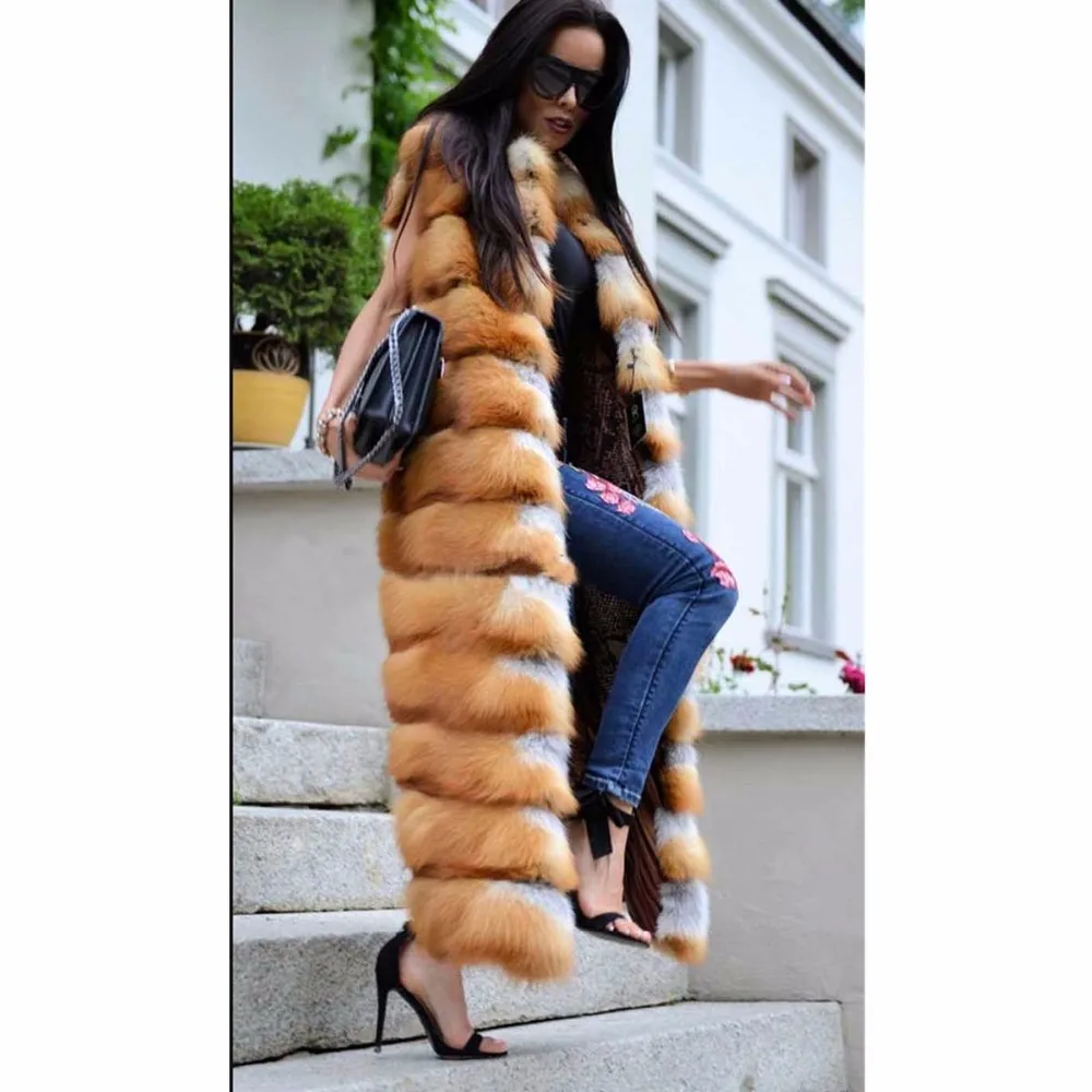 Veste Picture Manteau Rouge As Réel De Fox Survêtement Furry Mince longue Pour Pardessus Mode Taille Fourrure X Renard Plus Luxe Naturel Gilet Femmes D'hiver BIgRnwqY