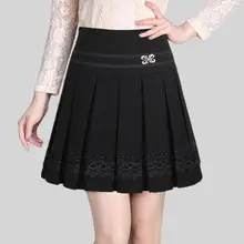 Новинка года; сезон осень-зима; Однотонная юбка большого размера; кружевная плиссированная юбка