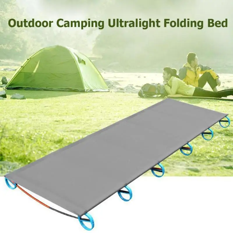 Beste Ultralight Vouwen Bed Outdoor Camping Mat Draagbare Reizen Wandelen Klimmen Cot Stevige Comfortabel Slapen Bed Aluminiumlegering