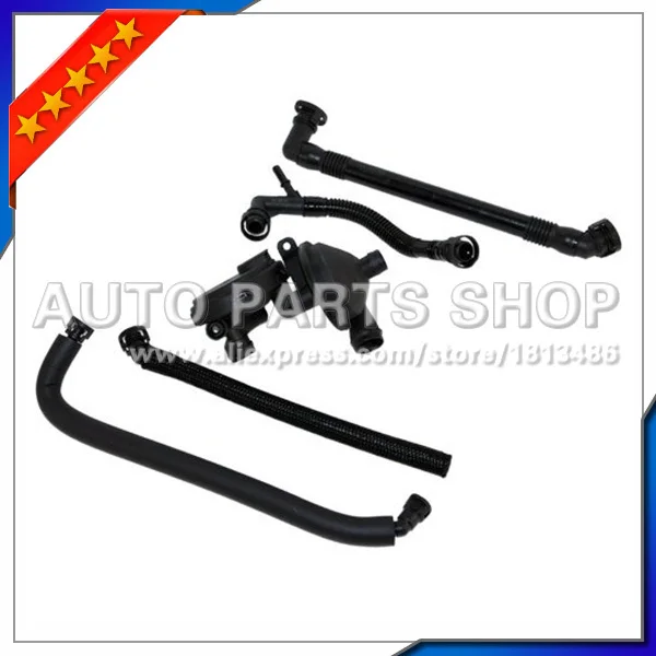 PCV Crankcase Vent Valve+Oil Separator Valve Breather Hose Kit For BMW