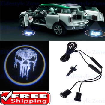 

2 x Car LED Logo Light Door Laser Welcome Projector Lights Welcome lIghts for Night Evil Pale Skull