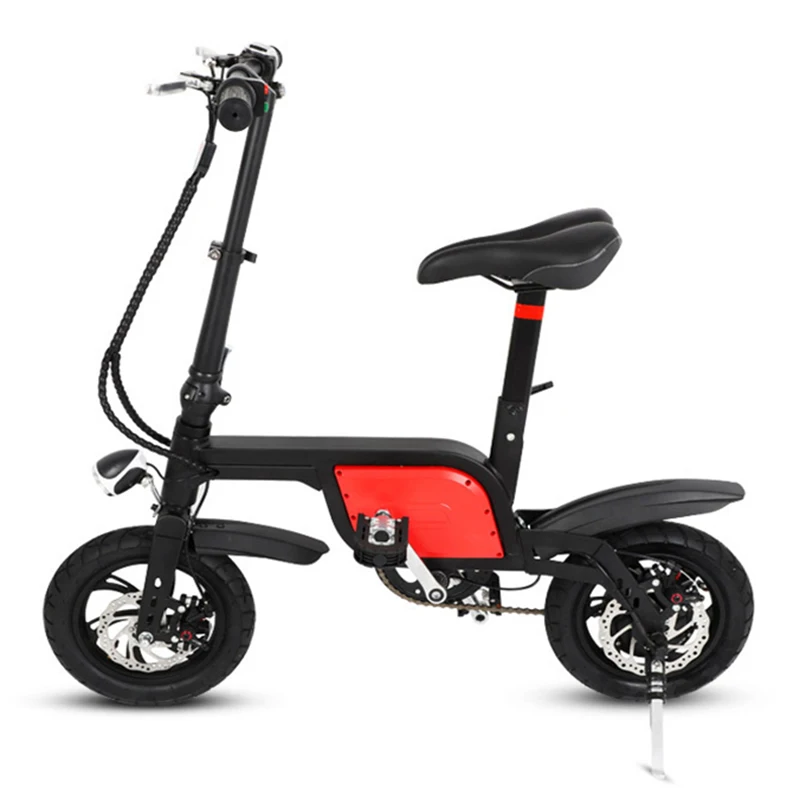 Foldable Electric Bike 36V 250w 12AH 14inch Lithium Battery Bicycle Aluminium alloy Ebike - Цвет: Черный