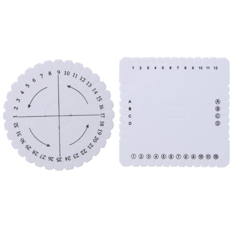 

High Quality 2Pcs Round Square Kumihimo Beading Cord Disc/Disk Braiding Braided Plate DIY Sep12
