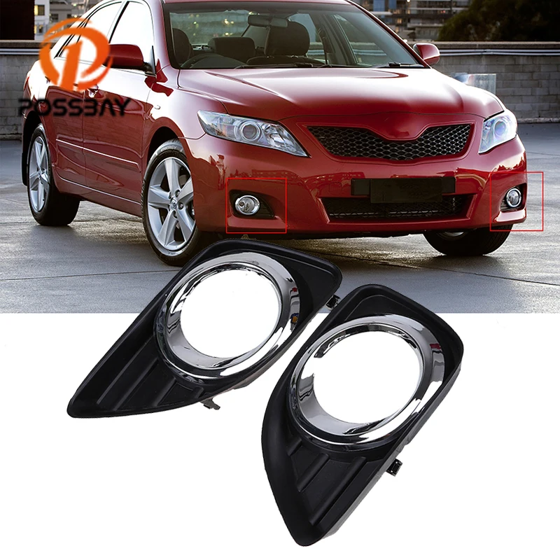 

POSSBAY Car FogLamp Hoods Fog Light Lamp Bezel Cover for Toyota Camry XV40 2010-2011 Facelift Front Bumper Fog Lamp Cover
