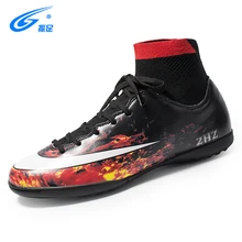 Zhenzu газон многоножка футбольные бутсы детская обувь мужские футбольные высокие ботильоны сверхтонкие Футзальные бутсы Детские тренировочные спортивные кроссовки