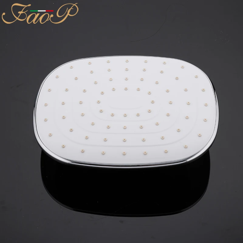 FAOP shower system white bathroom shower set waterfall rainfall shower heads brass shower panel bathroom mixer faucets