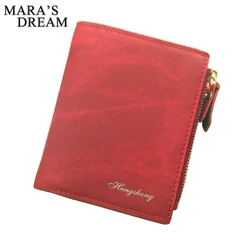 

Mara's Dream Vintage Canvas Pattern Fashion High Quality Small Wallet PU Matte Leather Wallet Short Wallet Zipper Clutch Bag