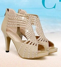 BC schuhe schuhe mit hohen absätzen offene spitze dünne fersen sexy strass sandalen aus echtem leder
