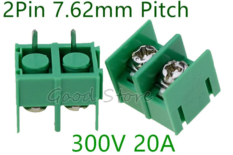 

10Pcs KF7.62 2Pin 7.62mm Pitch 300V 20A PCB Pluggable Terminal Block Connectors