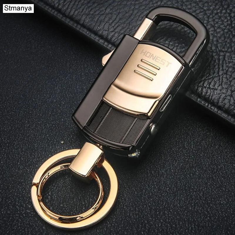 

Honest Hot Top quality Metal Keychain Women Men Charging lighter business Key Holder Best Gift jewelry K1578