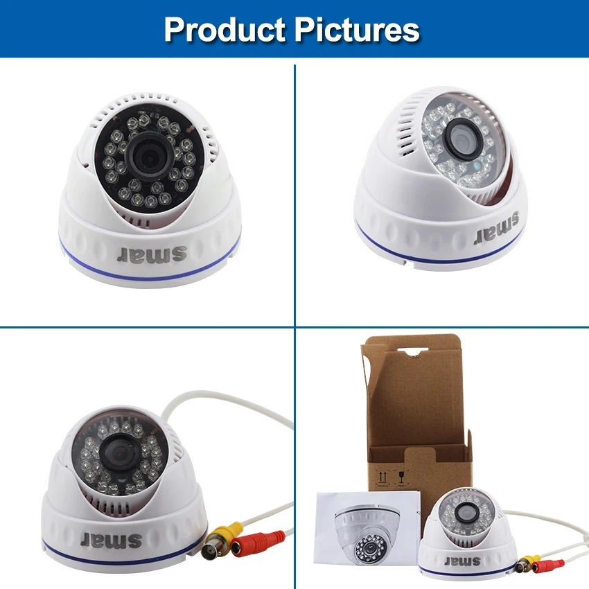  CCTV 4CH Hybrid DVR Video Surveillance System 720P 1080P AHD Camera Kit Day & Night AHD Dome Camera - 32591561545