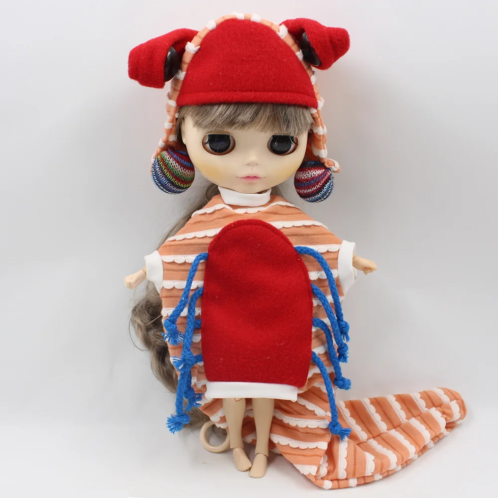 

Blyth Clothes For 1/6 doll Licca ICY Body Centipede Striped Outfit with Hat Free Shipping