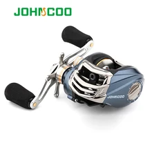 Johncoo bait casting carretel de pesca 9 + 1bb 6.3:1 sistema de freio magnético peso leve 185g multiplicador carretel de pesca carretel de alumínio