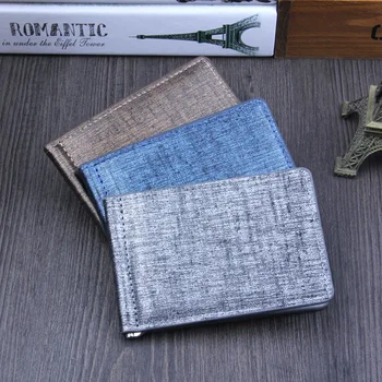 

Fashion New wallet Unisex men women Money Clips Black Brown Top PU Leather 2 Fold Open Clamp For Dollar no Zipper Coin Pocket