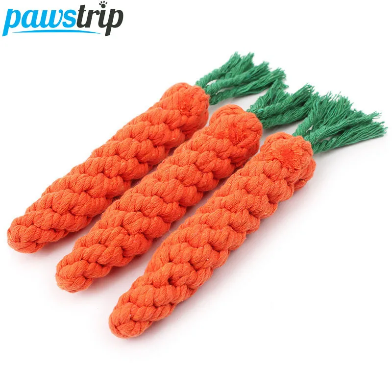 

1PC Carrot Pet Dog Toy 22cm Long Braided Cotton Rope Puppy Chew Toys