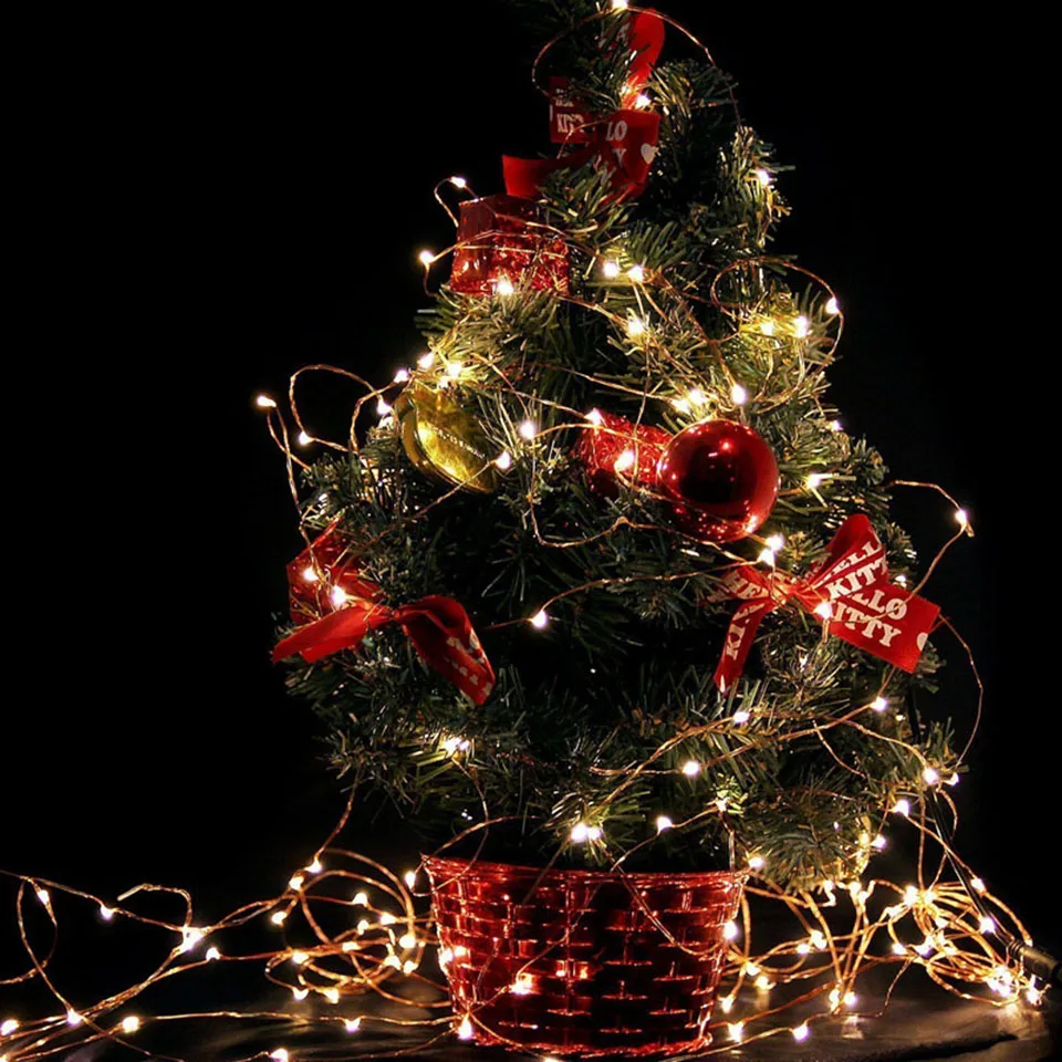 Светодиодный светильник-гирлянда s 2 м 5 м 10 м, серебряная гирлянда, украшение для дома, Рождества, свадьбы, вечеринки, питание от батареи 5 В, USB, сказочный светильник