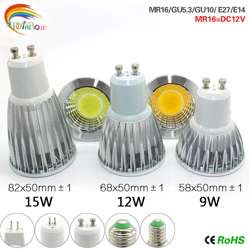 

A+++ Energy Lowest price LED Bulbs Dimmable Led Light 85-265V 9W 12W 15W E27 COB LED lamp light Gu10 e27 E14 MR16 led Spotlight