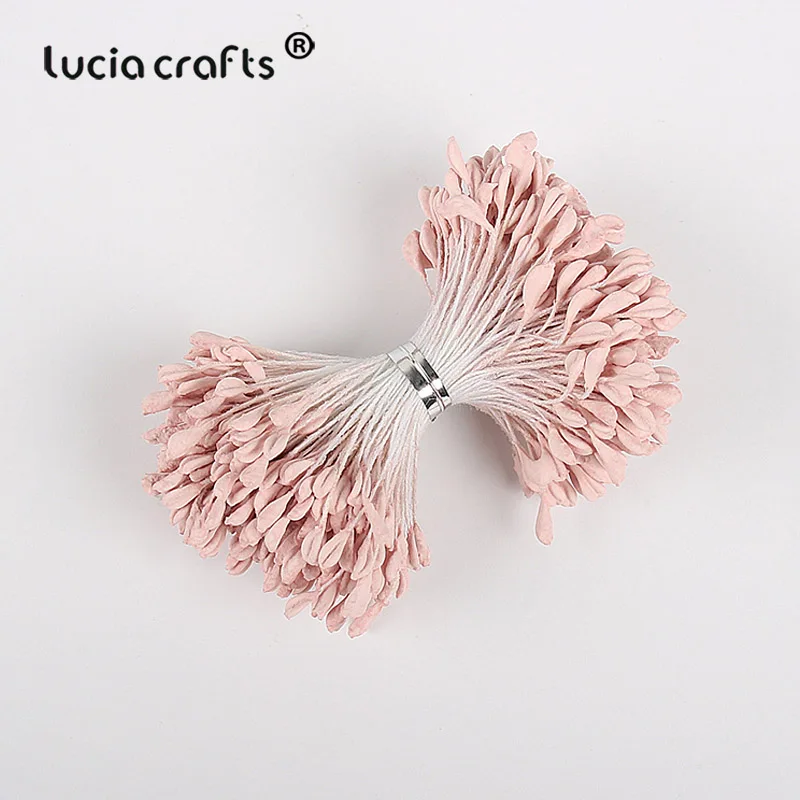 Lucia crafts 330 шт 3 мм Высокое качество матовый двойной цветок с головками stamen pistil украшения торта ремесло DIY C1202