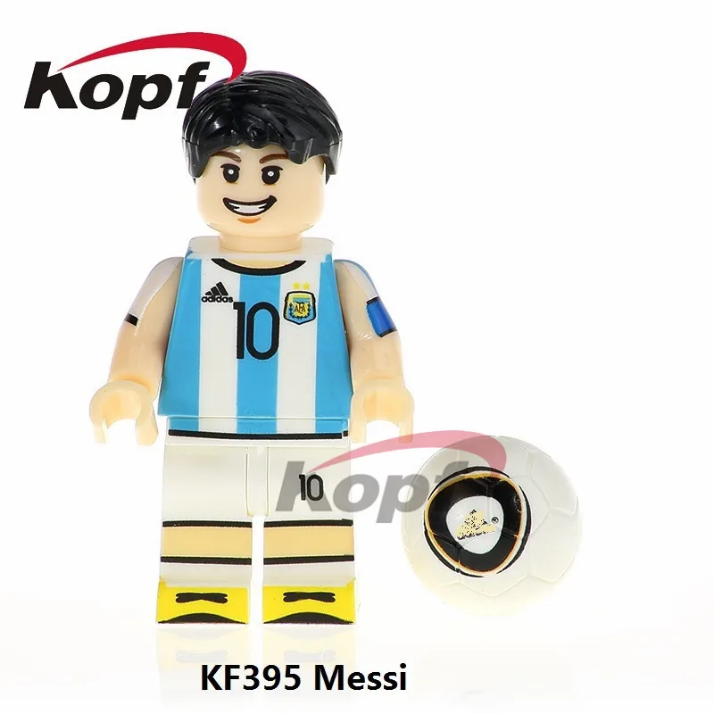 50 шт. футбольная команда Super Heroes Messi Ronaldo Chicharito Neymar JR Beckham строительные блоки Коллекция игрушек для детей KF6032 - Цвет: KF395 50Pcs No Box