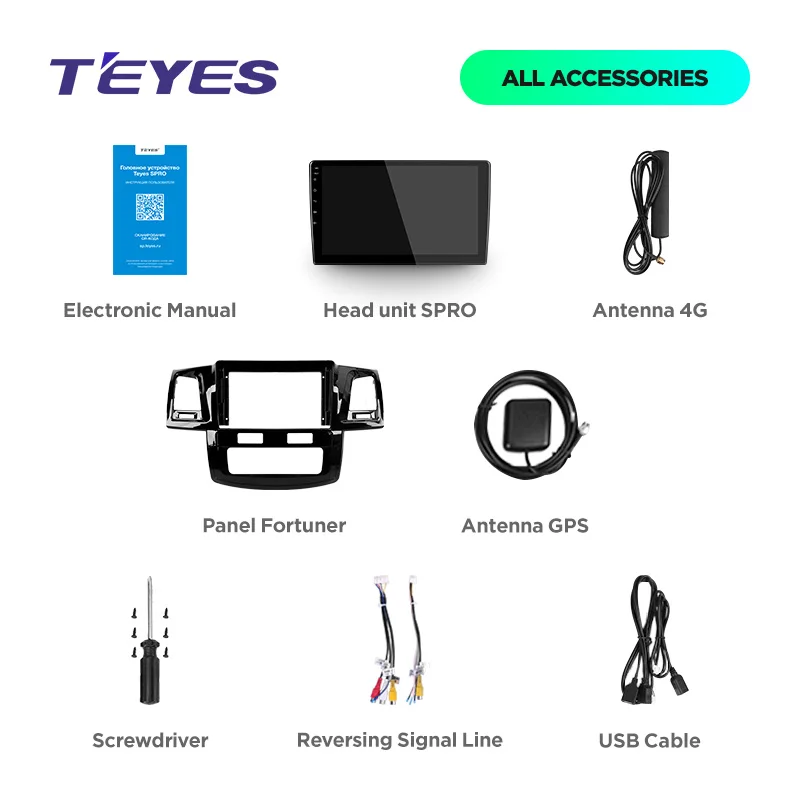 Discount TEYES SPRO For Toyota Fortuner 2008-2014 Car Radio Multimedia Video Player Navigation GPS Android 8.1 Accessories Sedan No dvd 2 5