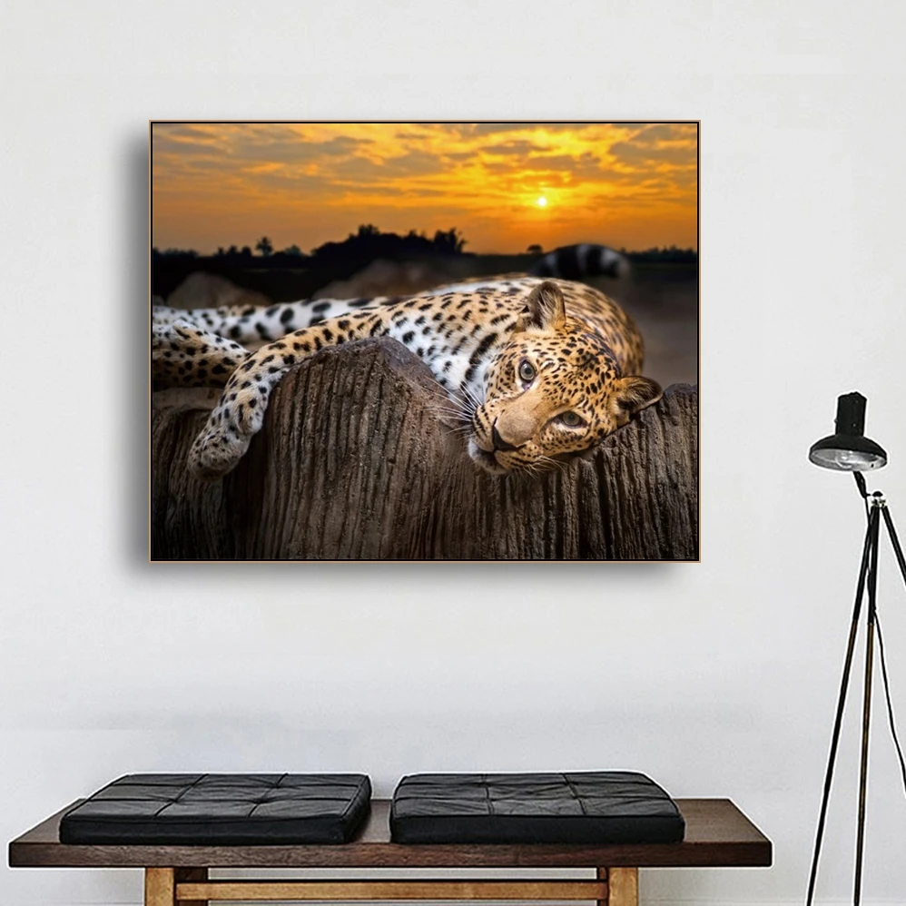 

Laeacco Canvas Painting Calligraphy Wild Animal Wall Artwork Posters and Prints Pictures for Living Room Nordic Home Decoration